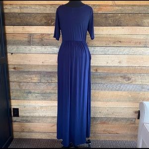 Navy Maxi Full Length Dress with Pockets|Size Large|NWOT